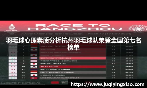 羽毛球心理素质分析杭州羽毛球队荣登全国第七名榜单